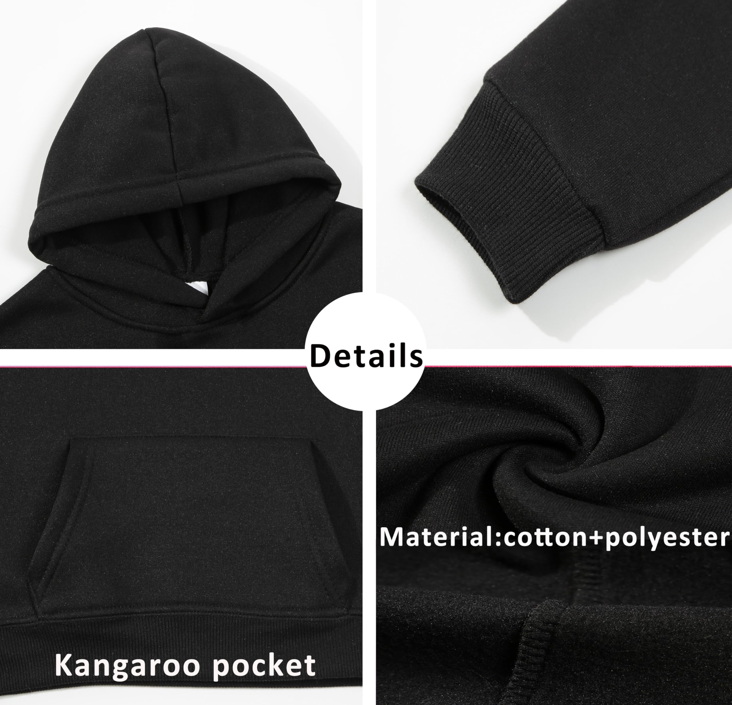 Custom 2-Piece Boys & Girls Sweatsuit Set - Personalized Hoodie & Sweatpants with Text/Image Printing | School, Sports & Family Matching Outfits