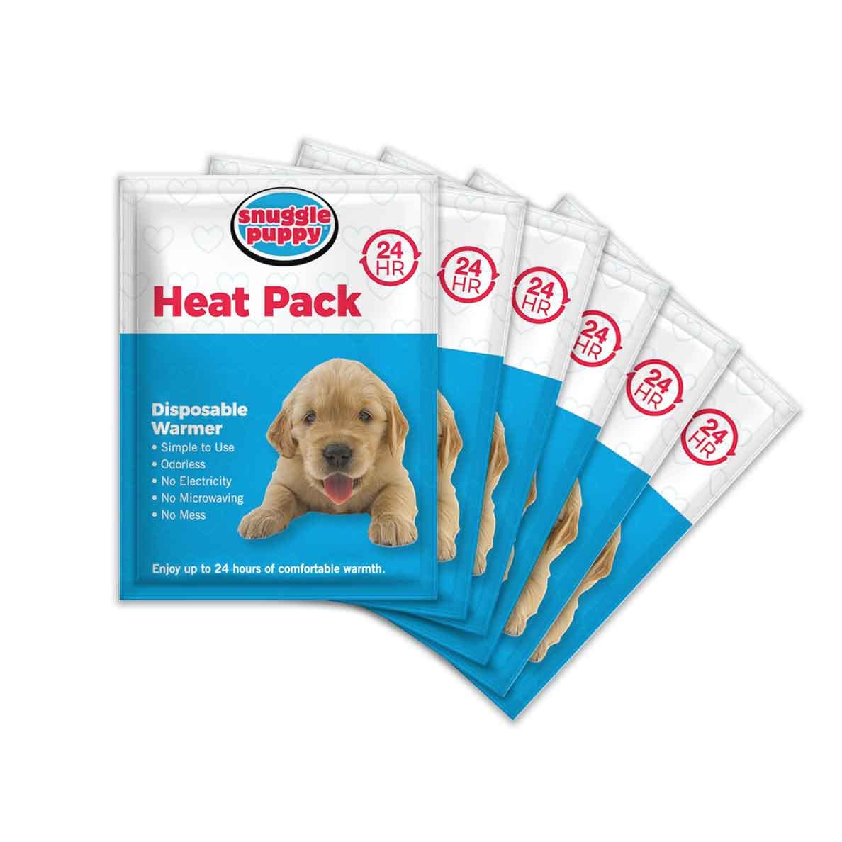 SmartPetLove Replacement Heat Packs for Snuggle Puppy - 6 Pack Odorless Disposable Hand Warmers with All Natural Ingredients - Perfect for Puppy Anxiety Relief, Travel & Cold Weather Comfort