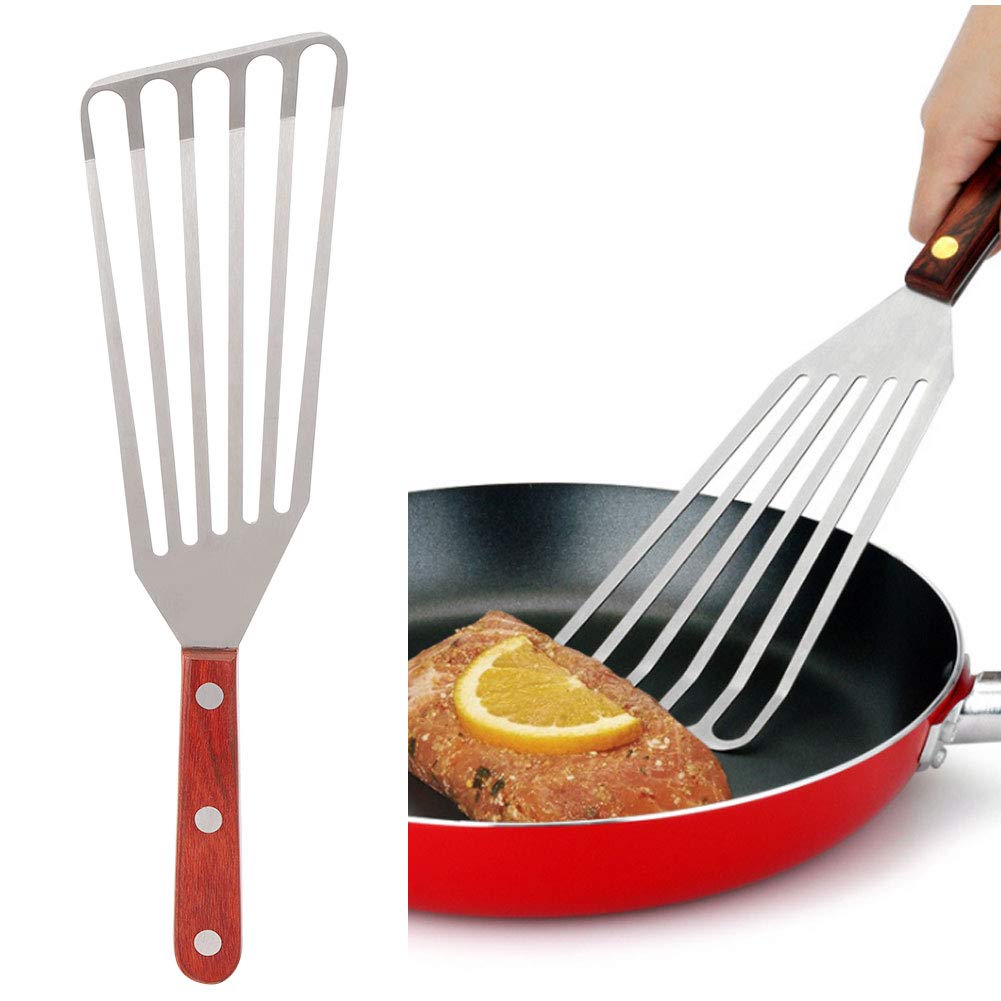 Premium Stainless Steel Slotted Spatula Turner - Multi-Purpose Kitchen Tool for Flipping Steaks, Fish, Pancakes & More - Ideal for BBQ, Frying, Grilling & Cooking - Durable Restaurant-Grade Spatula for Home Chefs & Outdoor Cooking