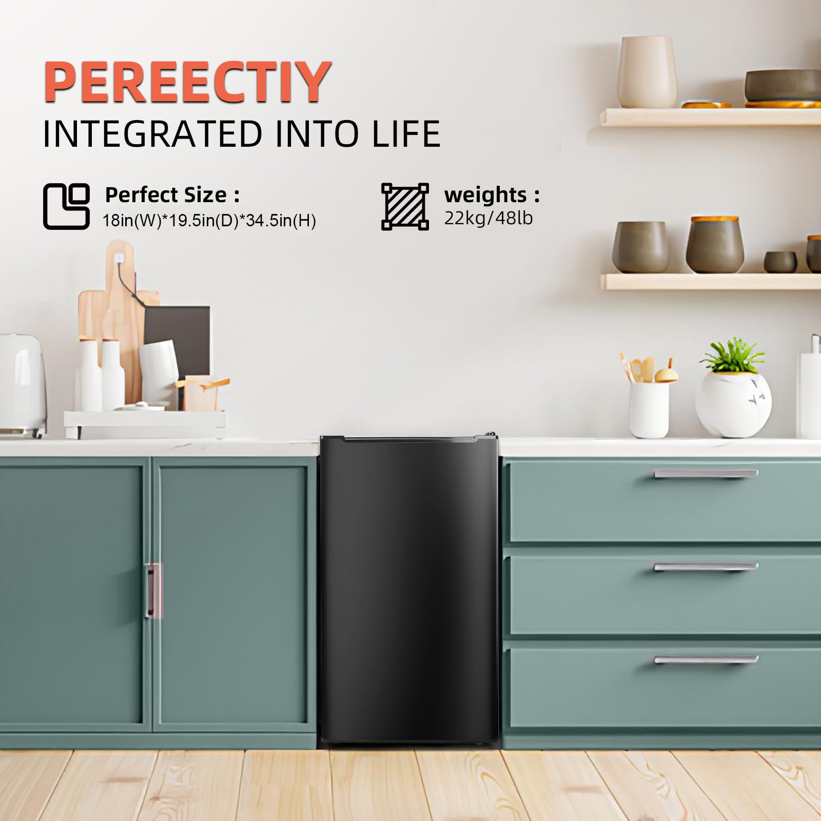 3.5 Cu.ft Black Upright Freezer - Compact Mini Deep Freezer with Stainless Steel Reversible Door, 3 Adjustable Temperature Settings (23°F to -13°F), Ultra Quiet Stand Up Freezer for Apartment, Bedroom, Dorm, Kitchen - Perfect for Storing Frozen Foods, Ice Cream, and Meal Prep