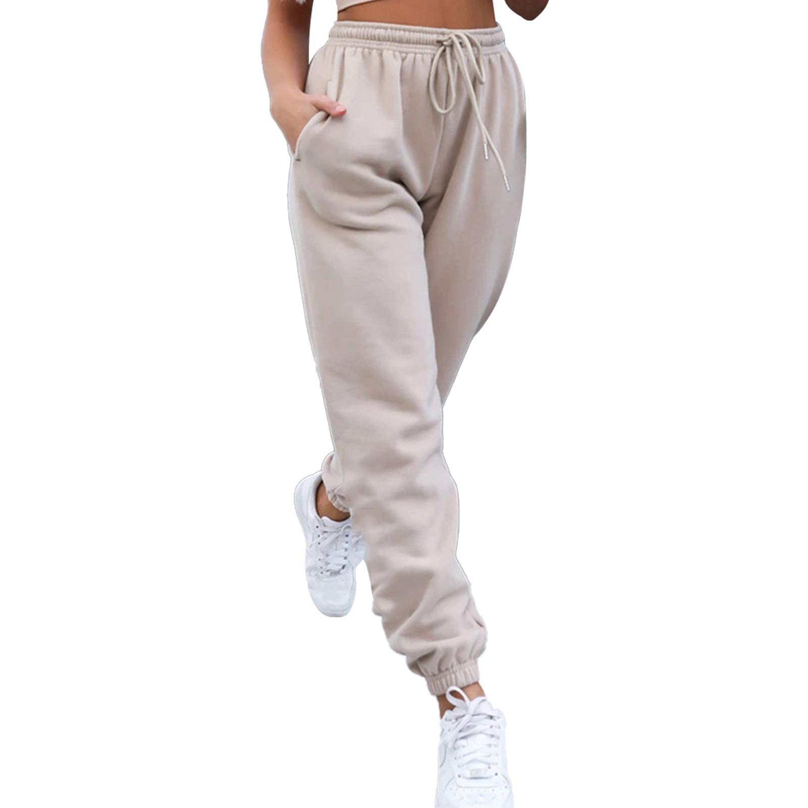 Women's High Waisted Jogger Pants - Summer Workout Yoga Sweatpants with Cinched Bottom for Teen Girls & Women | Casual Lounge, Gym, Running & Travel