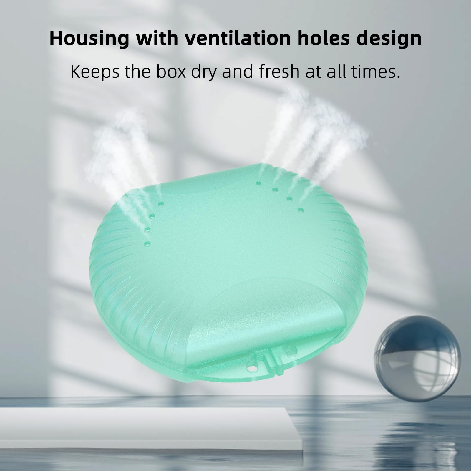 ARGOMAX Orthodontic Retainer Case - Durable Braces & Aligner Storage Box (1-Piece, Cyan) | Perfect for Travel, School & Daily Dental Care
