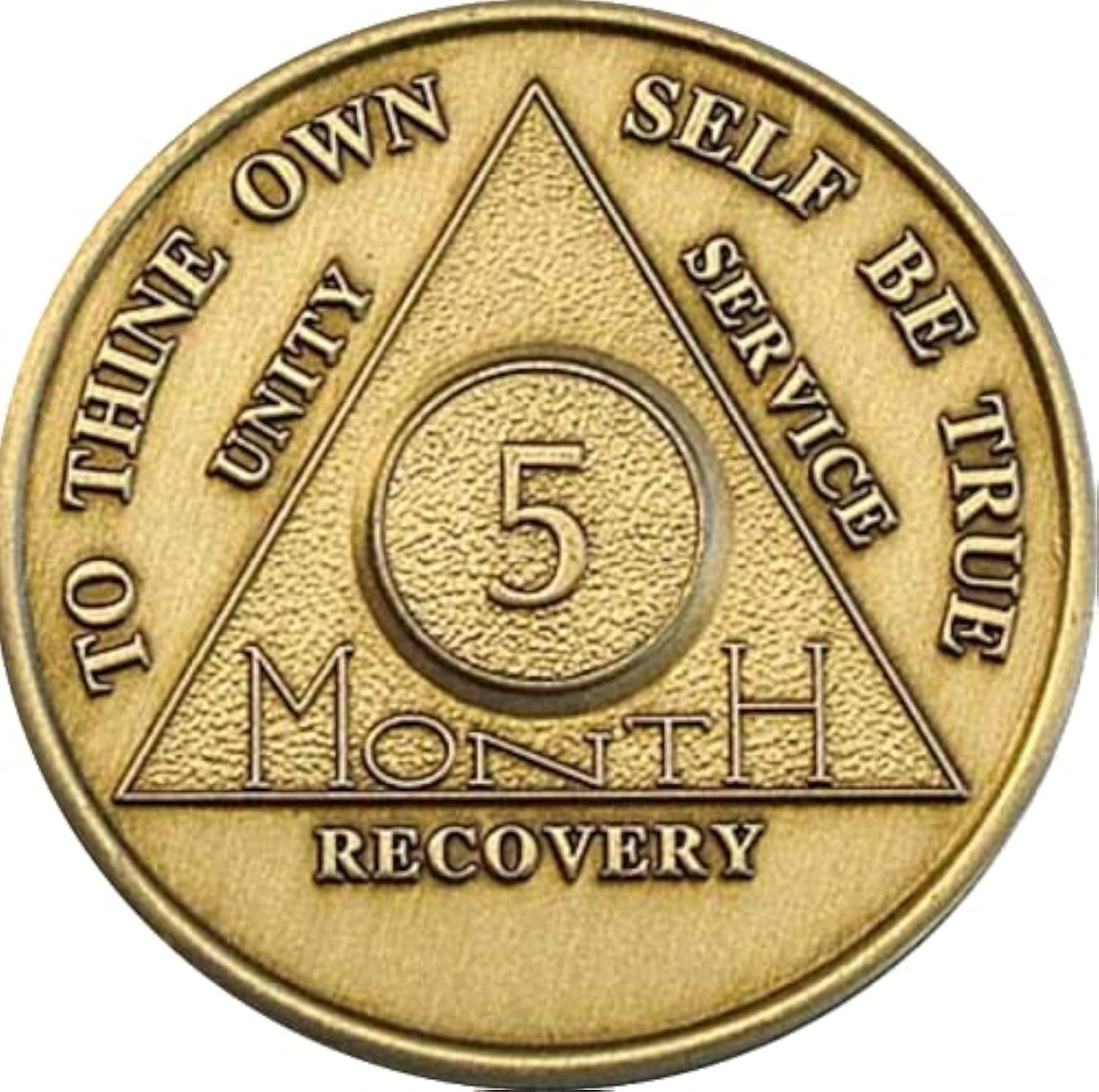 5 Month AA Medallion Bronze Sobriety Chip - Alcoholics Anonymous Recovery Token for Milestone Celebrations & Support Group Meetings