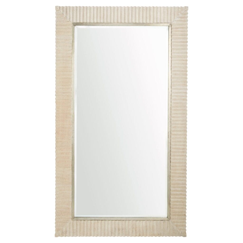 Cyan Design 11614 Estriada Floor Mirror in Cerused White - Elegant Full-Length Mirror for Bedroom, Living Room & Entryway Decor