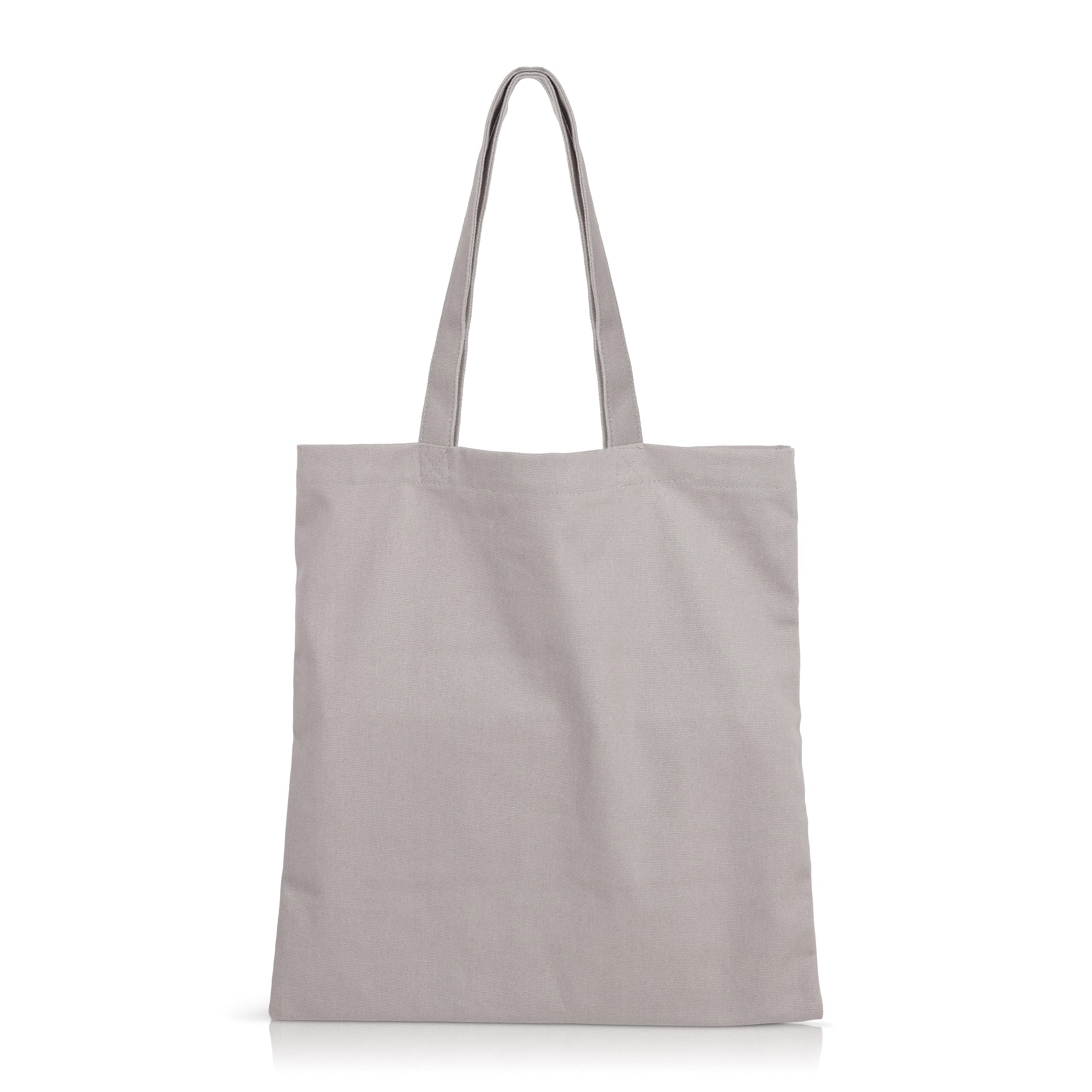 Eco-Friendly Cotton Canvas Tote Bags - Reusable Grocery Shopping Bags & DIY Gift Bags for Women | Perfect for Groceries, Beach Trips, Work & Daily Errands