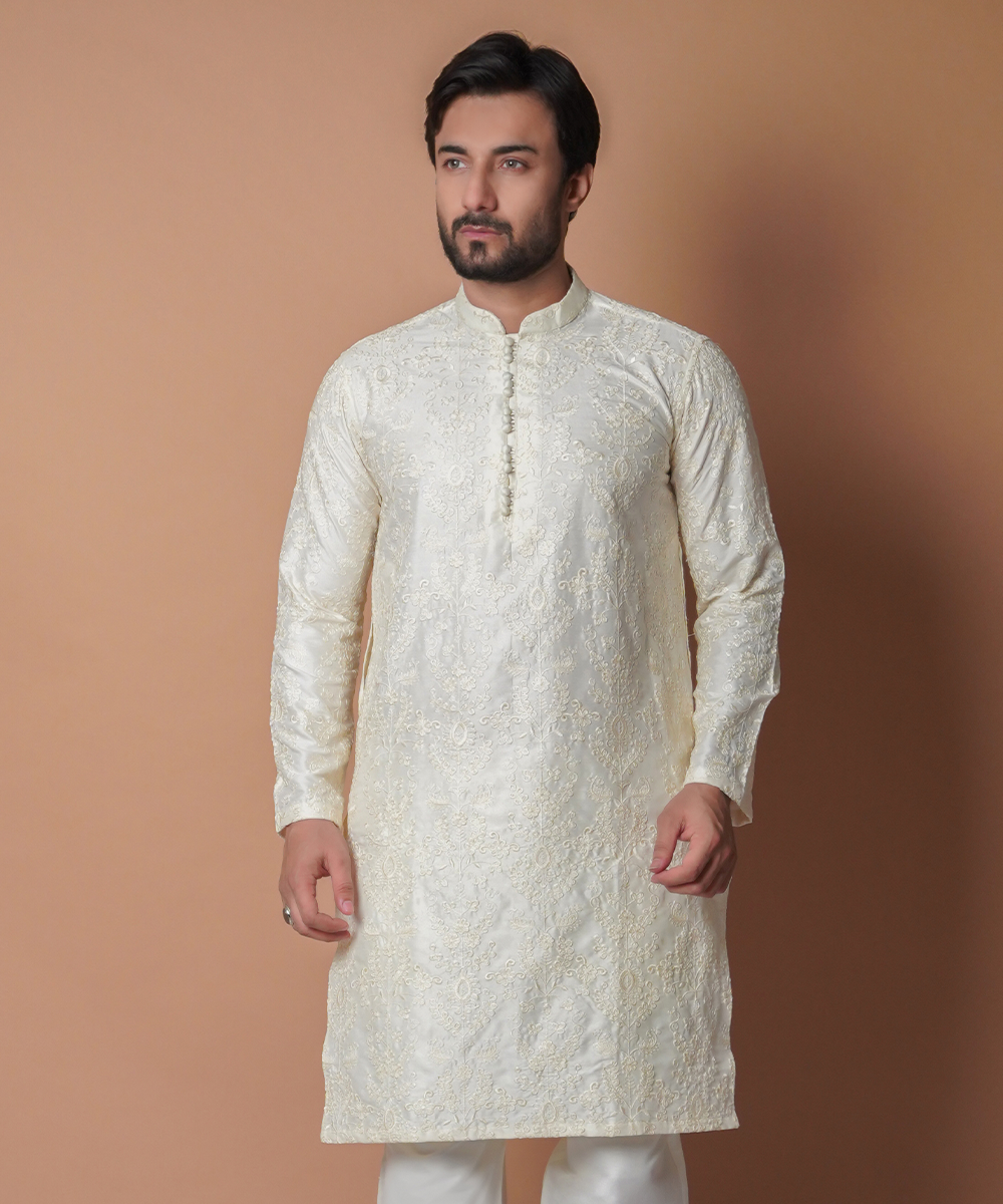Elegant Chikankari Kurta & Pyjama Pants Set for Women - Handcrafted Indian Ethnic Wear for Festivals, Weddings & Casual Outings