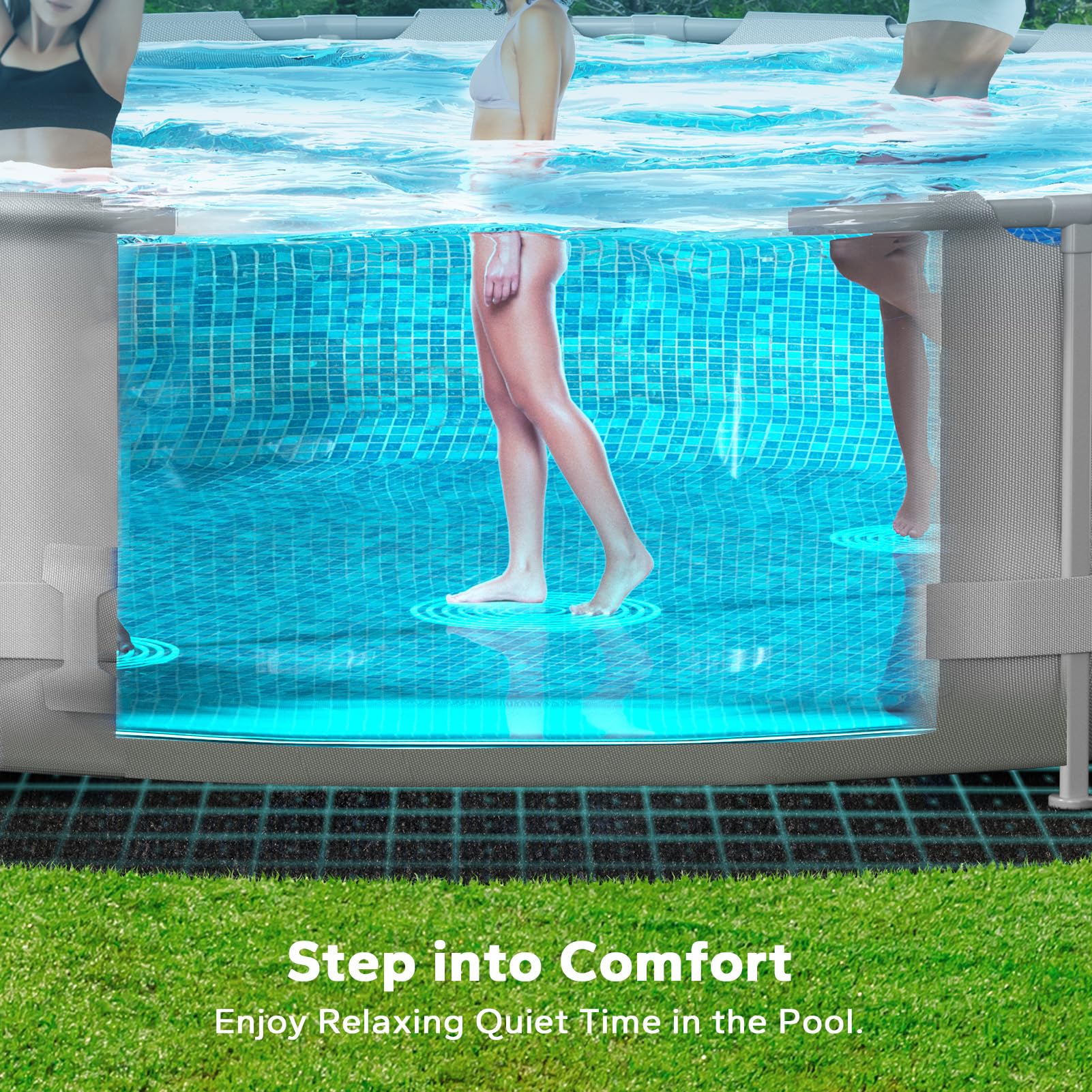 28 Ft Round Pool Liner Pad for Above Ground Swimming Pools - Heavy Duty Geotextile Underlayment for Pool Protection | Extends Liner Life, Easy Installation | Perfect for Backyard, Summer Pool Parties & Family Fun