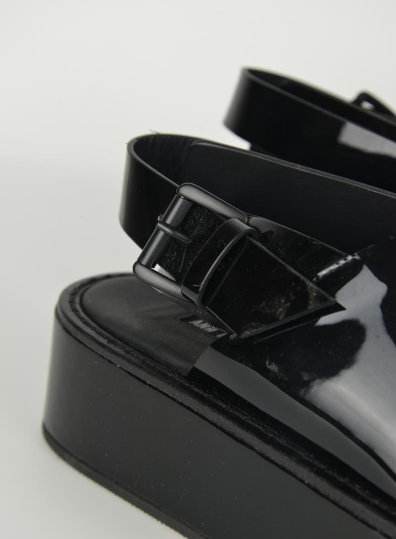 Ann Demeulmeester Black Platform Sandals Size 39 | Luxury Designer Chunky Heel Shoes for Women | Perfect for Evening Parties & Date Nights