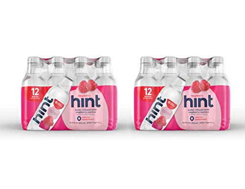 Hint Water Raspberry, 24-Pack of 16oz Bottles - Pure Water Infused with Real Raspberry, Zero Sugar, Zero Calories, No Sweeteners or Preservatives | Refreshing Hydration for Workouts, Office & Healthy Lifestyle