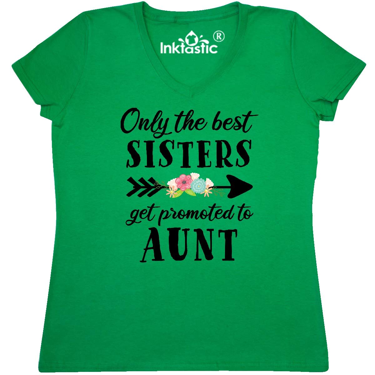 Best Sister Promoted to Aunt V-Neck T-Shirt - Funny Family Gift for Women - Perfect for Birthdays, Sister Appreciation & Family Reunions