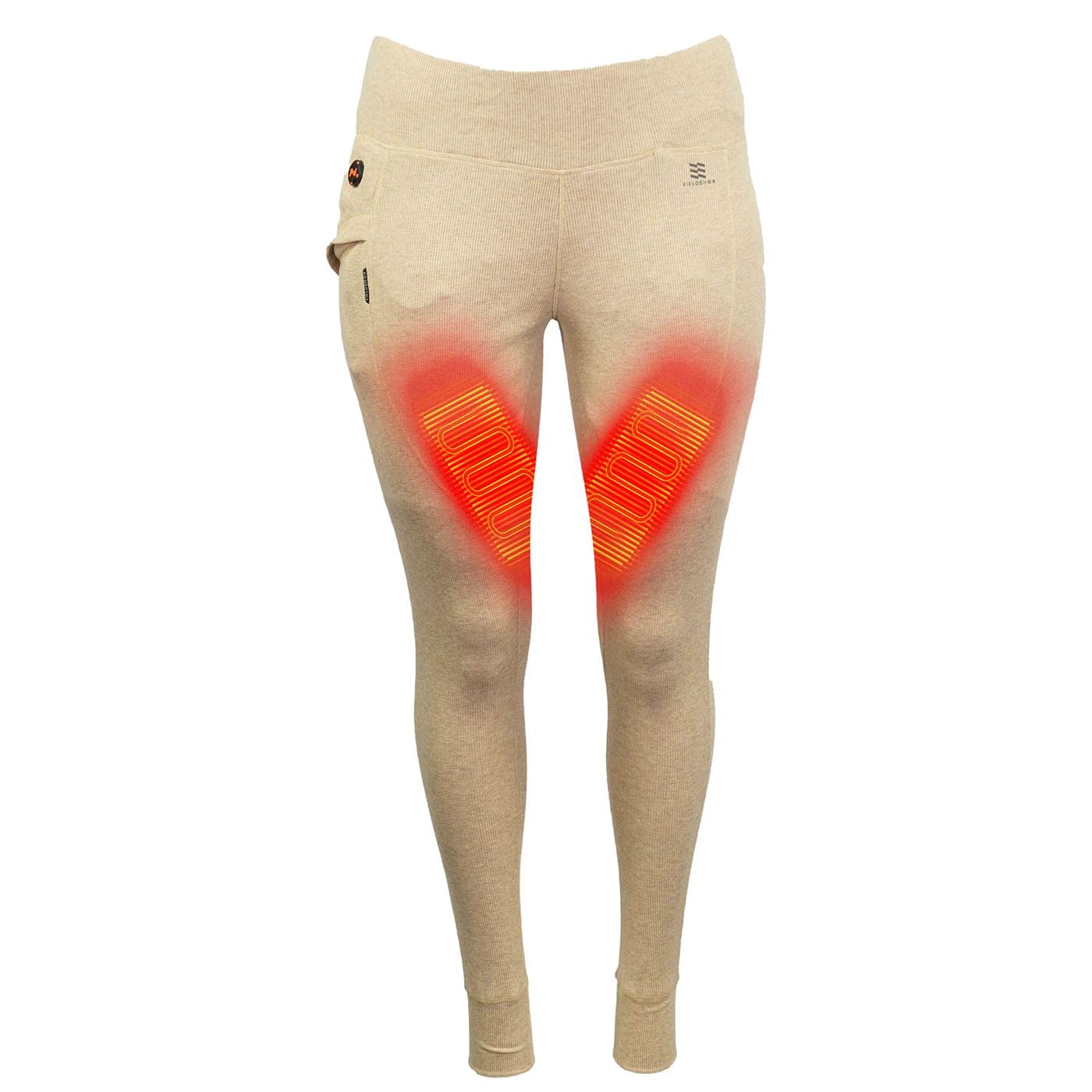 Fieldsheer Thermick Women's Heated Pants with Rechargeable Battery Pack - Thermal Baselayer Leggings for Cold Weather, Outdoor Activities & Winter Sports