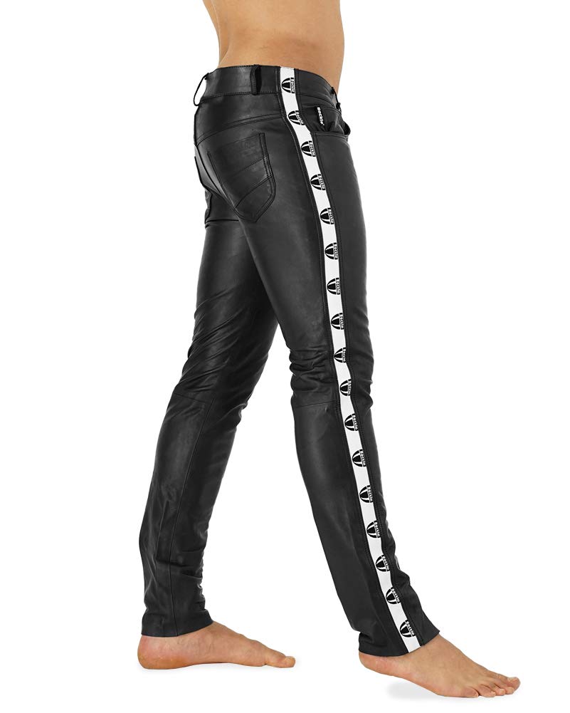 Bockle® Men's Leather Skinny Jeans - Slim Fit Stretch Denim Pants for Sports & Casual Wear | Gay Fashion & Night Out Style