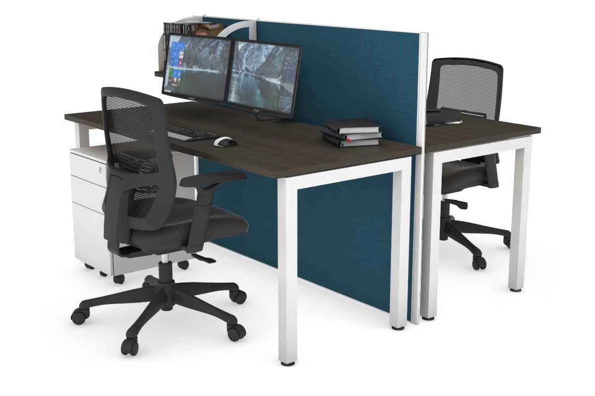 Horizon Quadro 2-Person Office Workstation Bench with Square Legs - 70.9