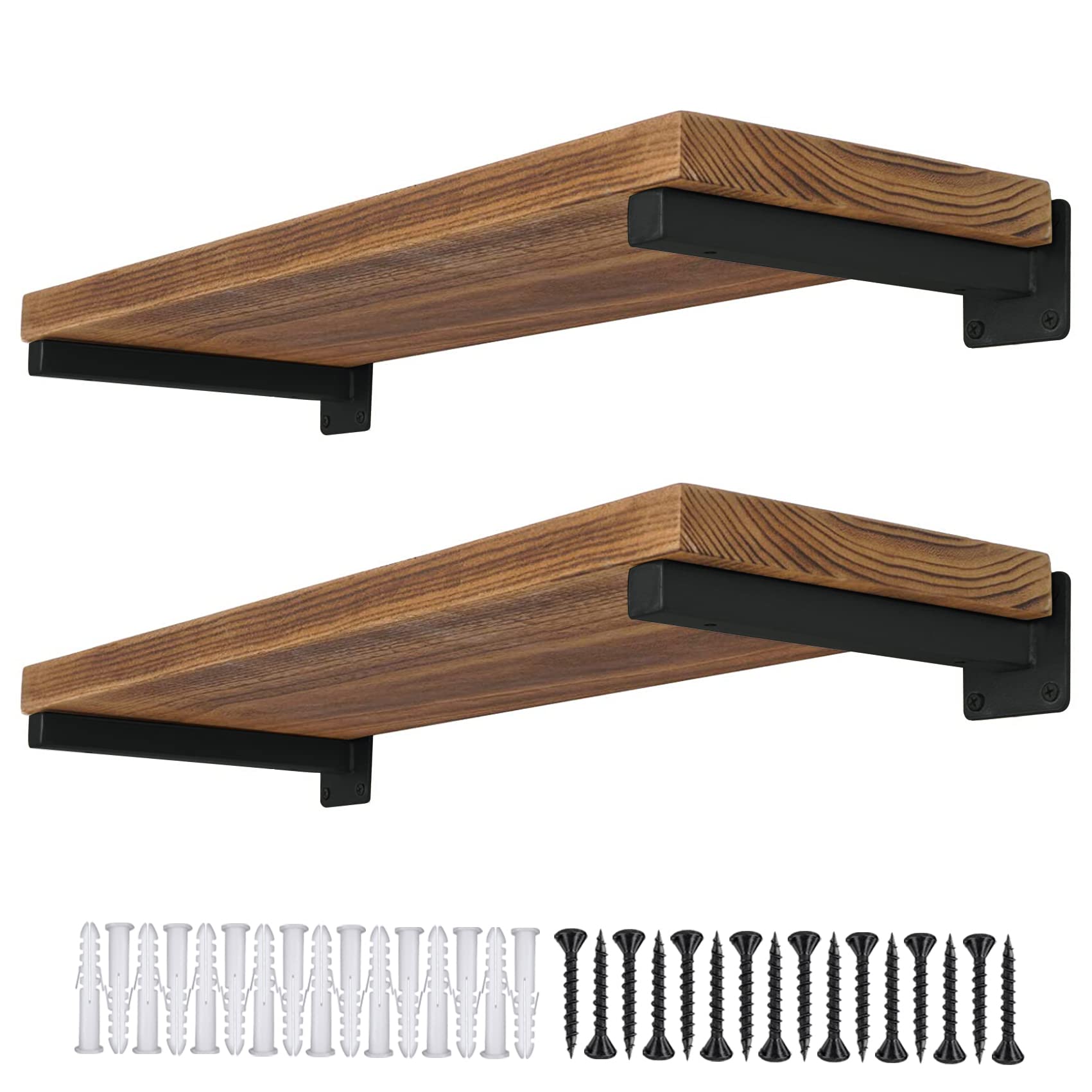 AddGrace 4 Pack Heavy Duty Black Metal Shelf Brackets - 6