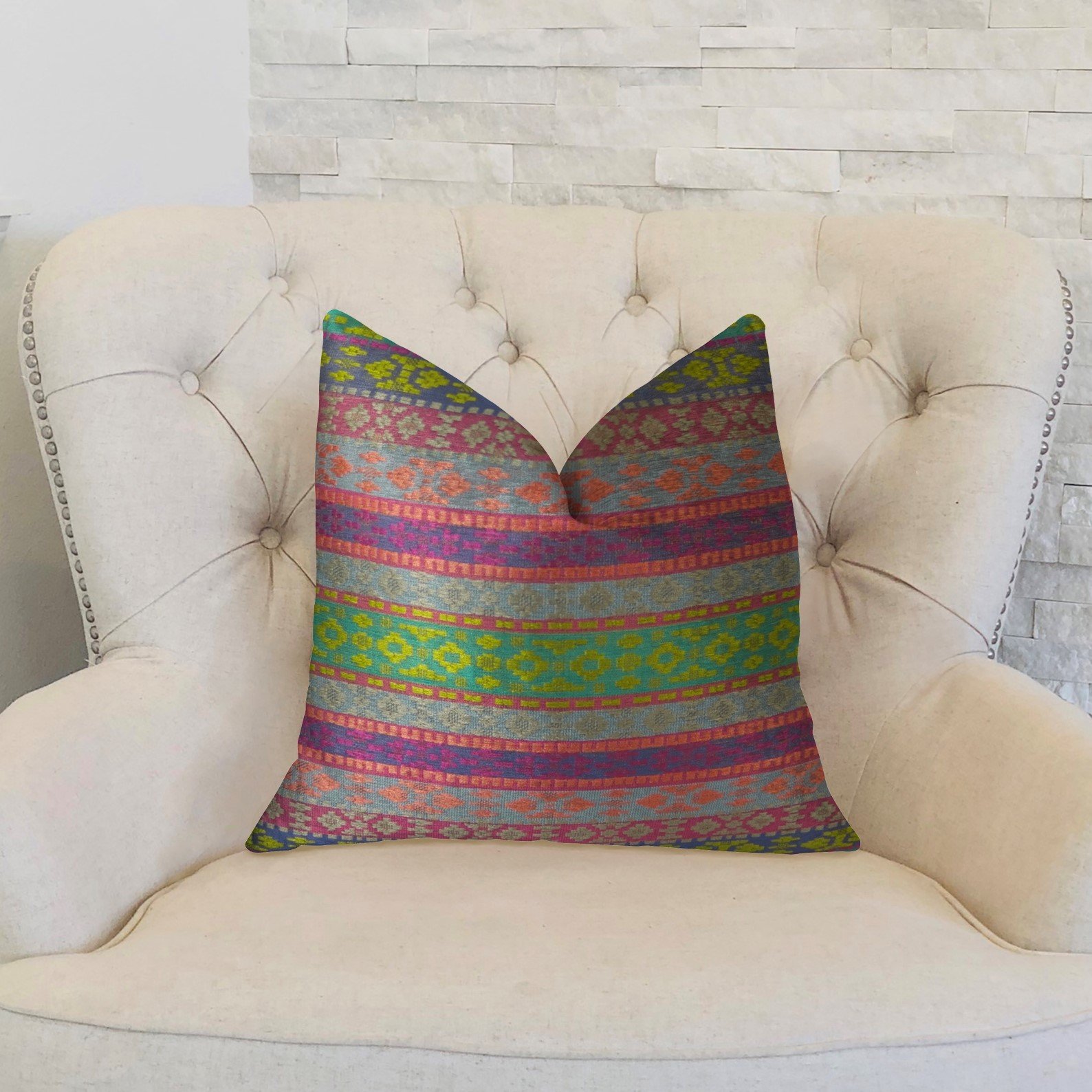 Plutus Avalanche Magenta Handmade Luxury Throw Pillow Cover - 16x16 Inch Square Decorative Cushion for Sofa, Bed & Home Decor - Soft Premium Cotton Pillowcase for Living Room, Bedroom & Dorm