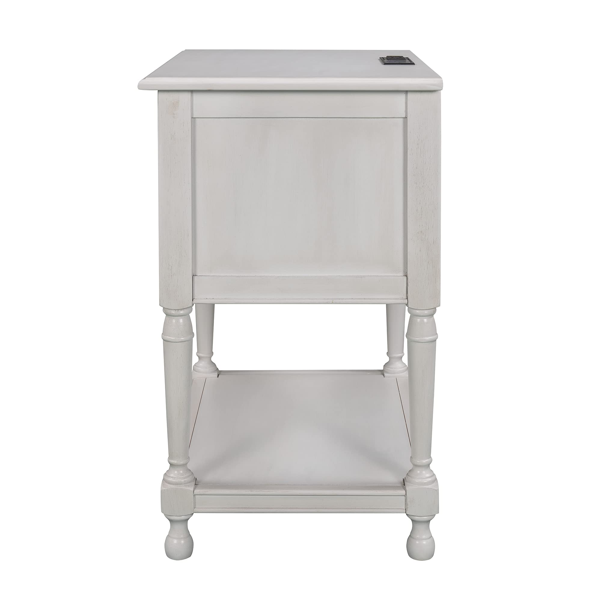 Mid Century Modern Nightstand - White Wood Bedside Table with Storage Drawer & Shelf for Bedroom - Compact End Table for Small Spaces, Apartment Living & Guest Rooms
