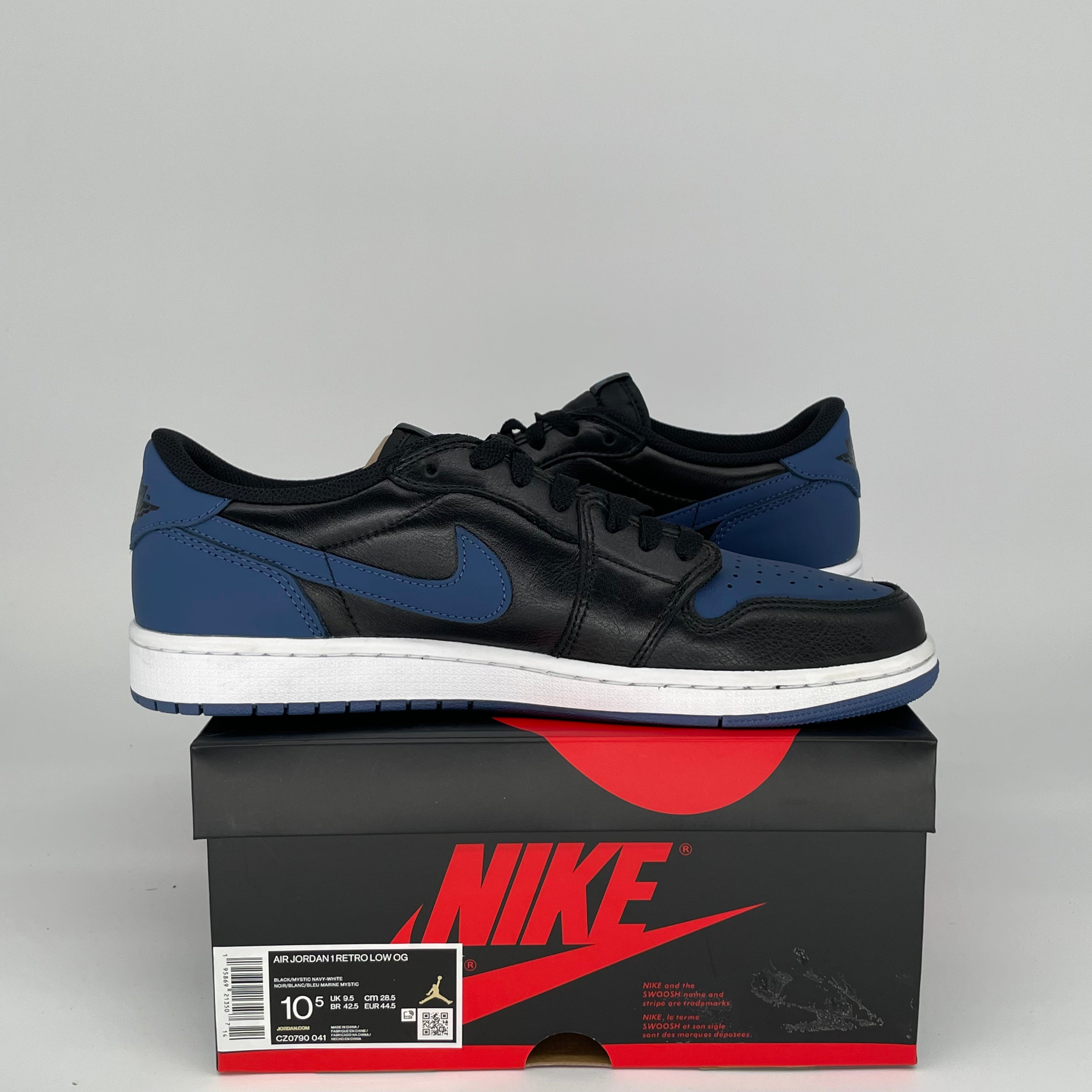 **Air Jordan 1 Low Mystic Navy Men's Sneakers - Size 10.5 (CZ0790-041) | Casual & Streetwear Style for Everyday Wear**