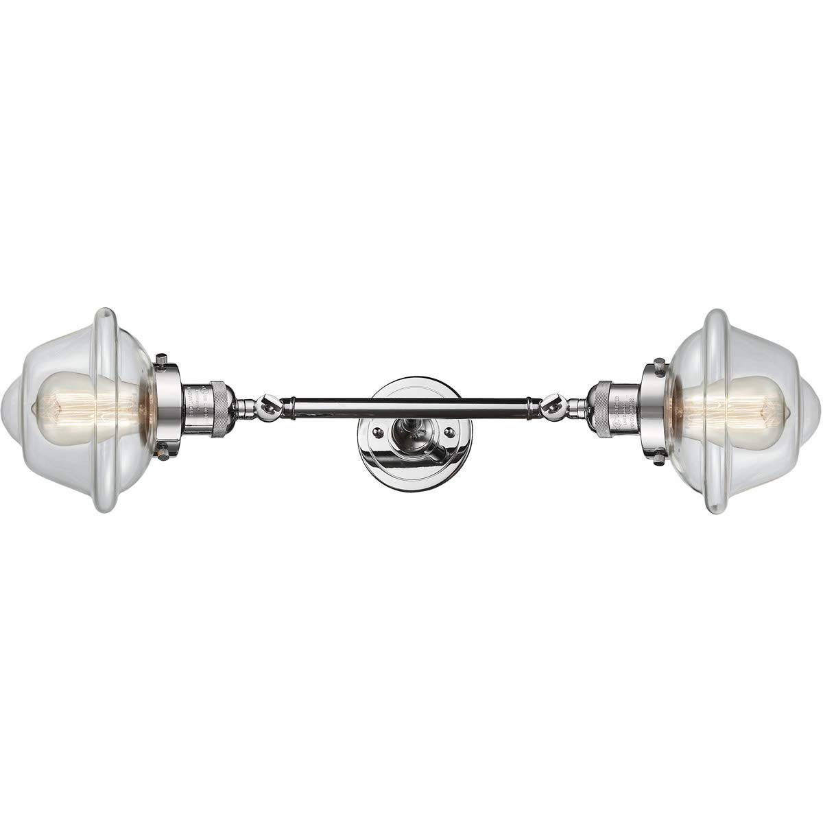 208-PC-G532-LED 2-Light Vintage Dimmable LED Bathroom Vanity Light Fixture in Polished Chrome - Perfect for Bathroom, Powder Room & Dressing Area Lighting