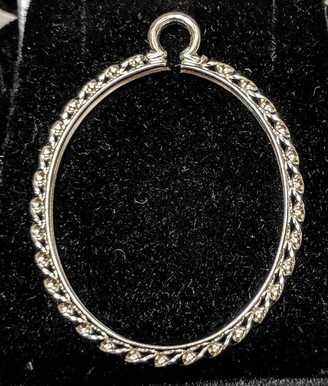 Sterling Silver or Gold Filled Oval Rope Bezel Dangle Earring Settings - 25x18mm & 30x25mm Sizes - Cinch Mount for Secure Gemstone Setting - Perfect for Hoop Charms and Faceted Cabochons (Style 263 052) - Ideal for Jewelry Making, DIY Crafts, and Gift Giving