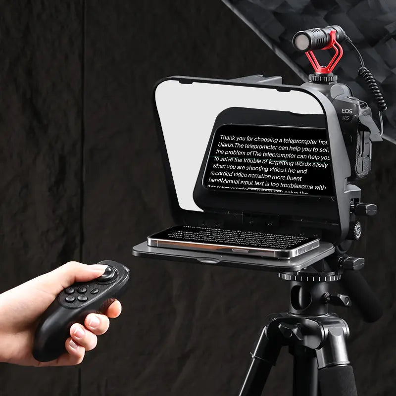Ulanzi RT02 Universal Teleprompter for Tablets & Smartphones - 10-12 Inch Screen Compatible with Remote Control (R004GBB1) - Perfect for Video Recording, Live Streaming & Content Creation