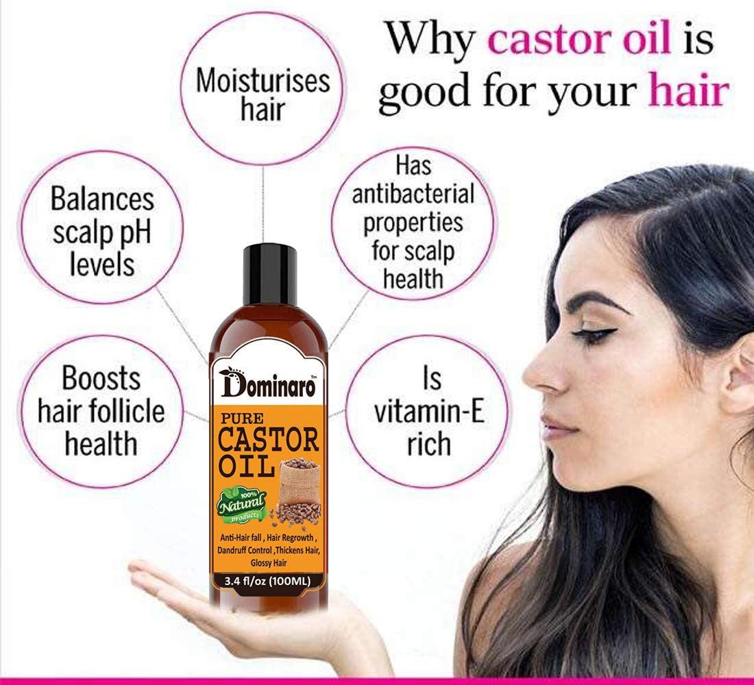**Dominaro 100% Pure & Natural Castor Oil & Black Seed (Kalonji) Oil Combo Pack – 2 Bottles (200ml Each) for Hair Growth, Scalp Care & Beard Growth – Perfect for Daily Hair & Skin Nourishment**