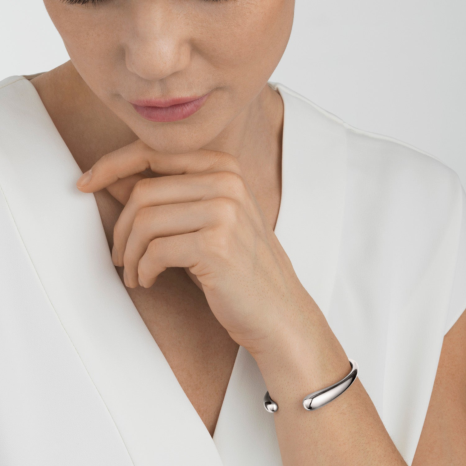 Sterling Silver Mercy Bangle Bracelet for Women - Elegant & Dainty Jewelry Gift for Birthday, Anniversary, or Everyday Wear