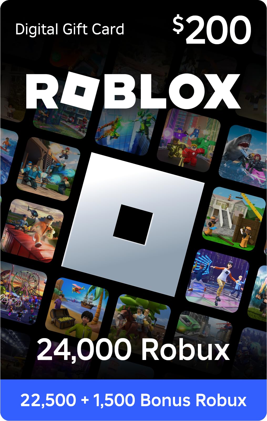 Roblox Digital Gift Card - 24,000 Robux with Exclusive Virtual Item | Instant Digital Delivery | Perfect for Gaming, Birthday Gifts & Online Rewards