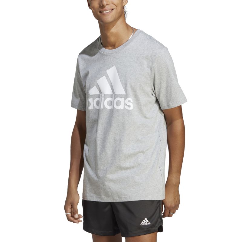 Adidas Men's Essential Big Logo T-Shirt - Comfortable Cotton Jersey Tee for Casual Wear, Gym & Everyday Outfits
