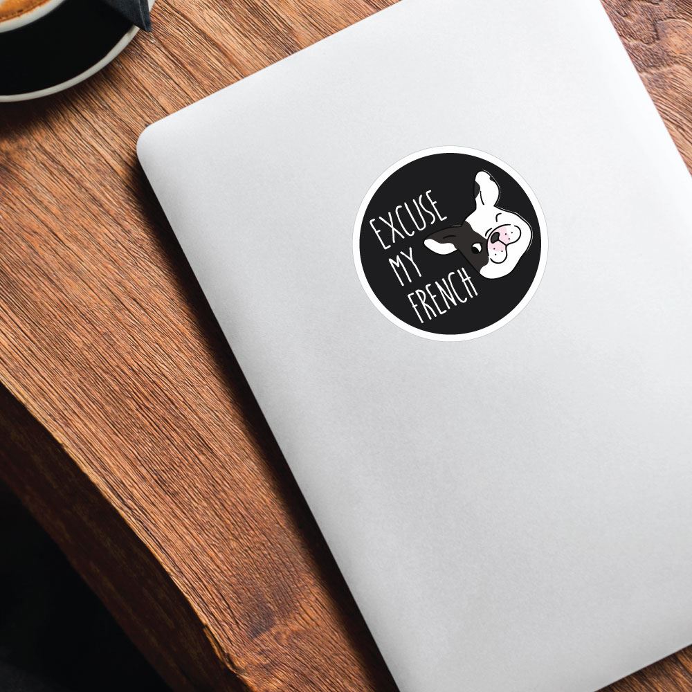 Excuse My French Sticker Decal - Funny French Phrase Vinyl Decal for Laptops, Cars & Water Bottles - Perfect for French Learners & Francophiles
