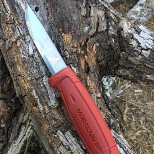 Morakniv Craftline Basic 511 High Carbon Steel Utility Knife with Combi-Sheath - 3.6 Inch Fixed Blade for Outdoor Camping, Hunting & Bushcraft
