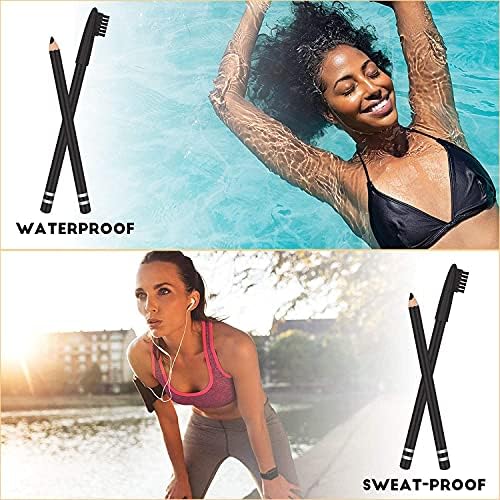 COSLUXE PROFESSIONAL Long-Lasting Waterproof Eyebrow Pencil with Brush - Dark Brown - Natural Look for Daily Makeup & Special Occasions
