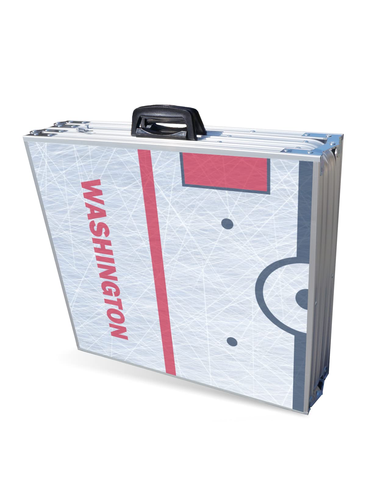 8-Foot Folding Portable Beer Pong Table with LED Lights & Optional Cup Holes - Perfect for Parties, Tailgates & College Events - Washington Hockey Rink Edition (Multiple Models Available)