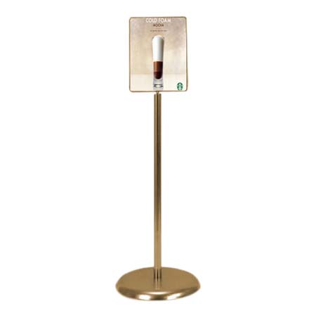 7x11 Pedestal Poster Sign Holder Stand - Gold Finish | Indoor & Portable Display for Retail, Restaurants, Events & Trade Shows