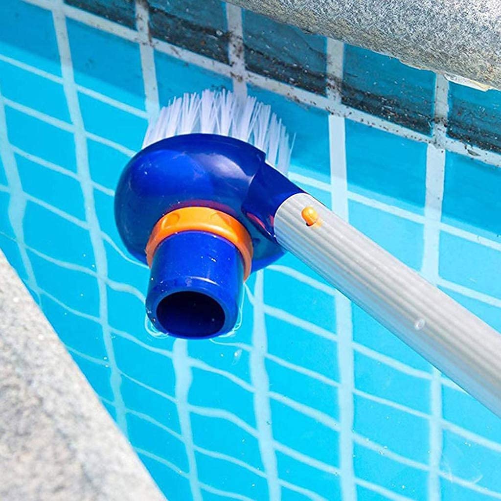 Adjustable Pool Vacuum Brush with Step & Corner Design - Fits 1-1/2