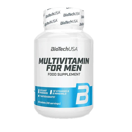 BioTechUSA Multivitamin for Men - 60 Tablets with Essential Vitamins & Minerals for Energy, Immunity & Overall Health | Daily Supplement for Active Men & Fitness Enthusiasts