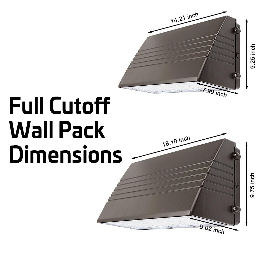 70W Full Cutoff LED Wall Pack Light - 9,700 Lumens, 4000K Daylight White, 120-277V, Replaces 250W HID - Perfect for Warehouse, Parking Lot & Building Exterior Lighting