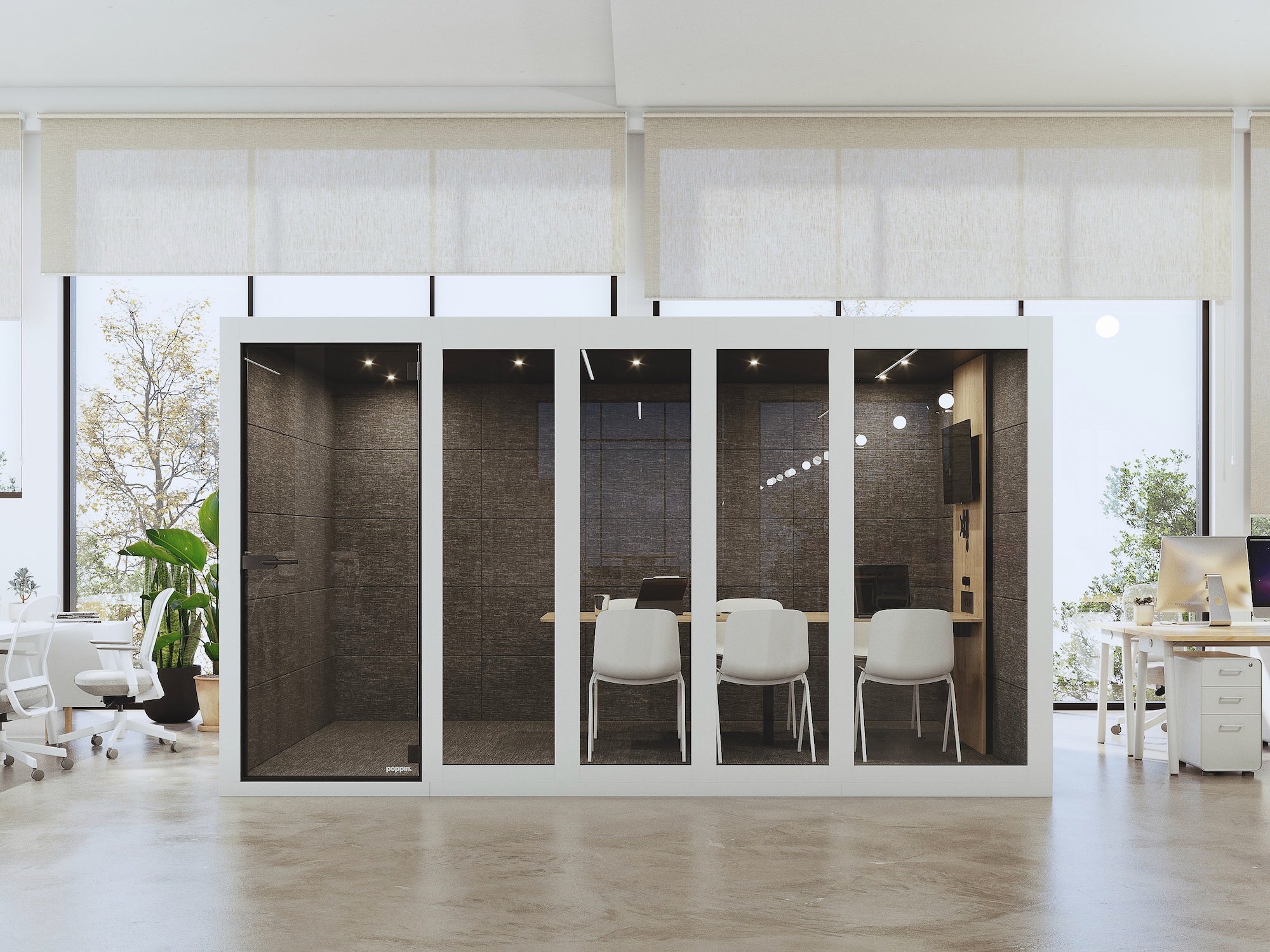 PoppinPod for 6 - Premium 6-Person Meeting Pod with Soundproof Design - Perfect for Office Meetings, Conference Rooms & Collaborative Workspaces