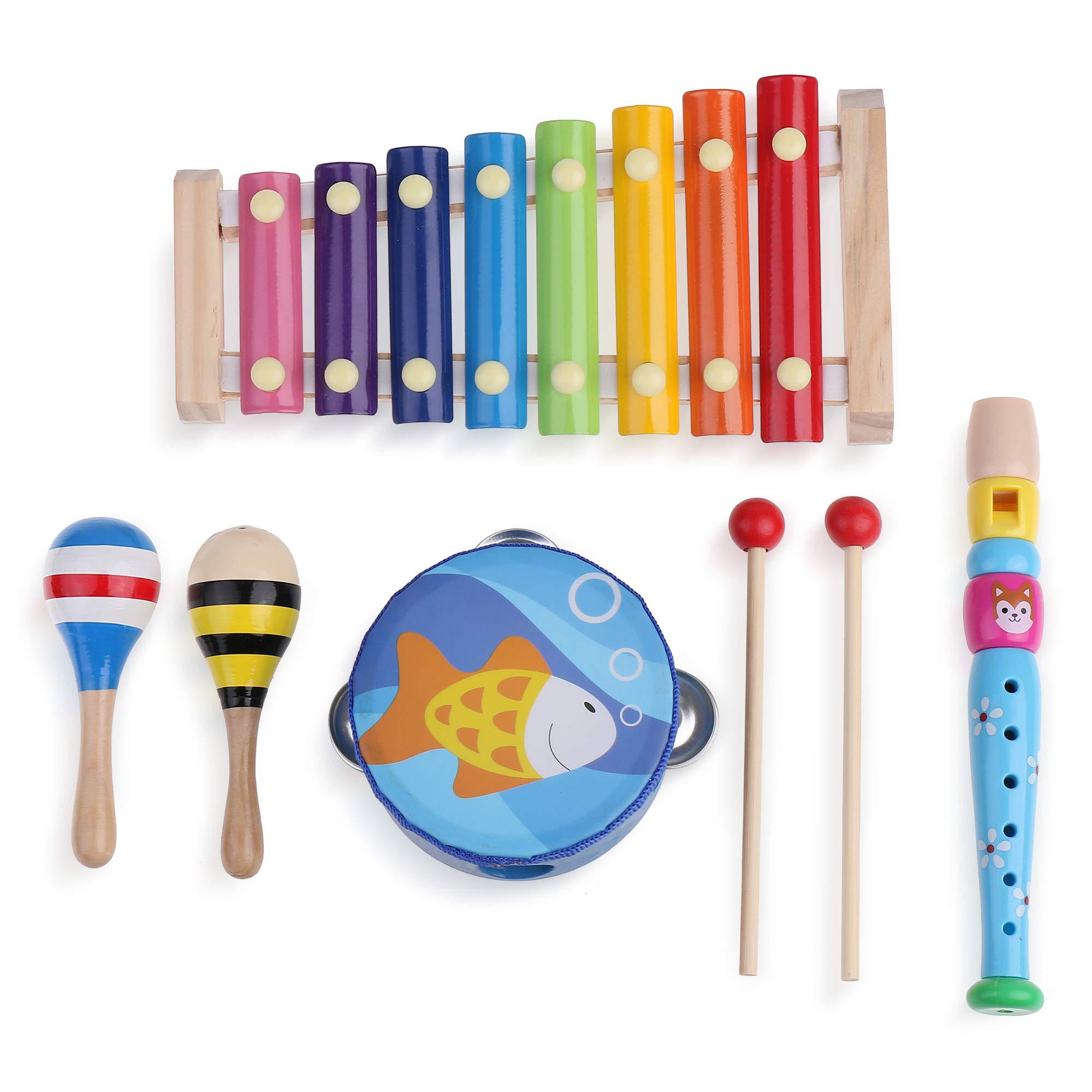 Boxiki Kids Musical Instrument Set - Rhythm & Music Education Toys for Toddlers & Children | Natural Wooden Percussion Kit with Carrying Case | Perfect for Preschool Learning, Birthday Gifts & Family Music Time