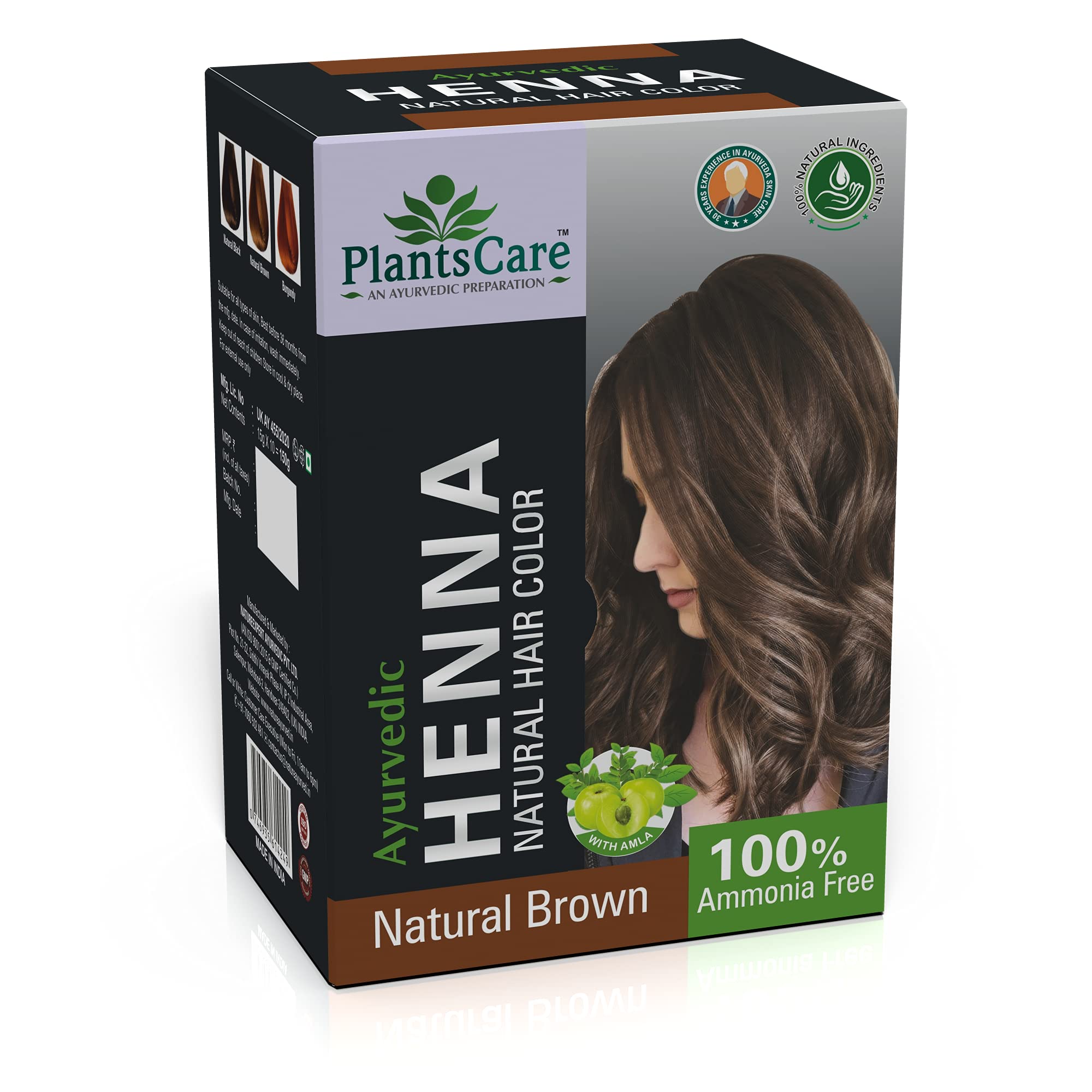 Natural Ayurvedic Henna Hair Color for Plants Care - 240g Brown | Safe & Chemical-Free Hair Dye for Gray Coverage & Conditioning | Perfect for Home Use & DIY Hair Treatments