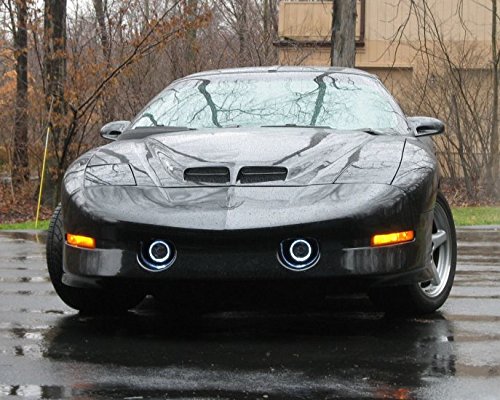 1998-2002 Pontiac Firebird Trans Am Halo Fog Lights Kit - Angel Eye LED Driving Lights & Foglamps for Enhanced Night Visibility (Compatible with Wings West Body Kits) - Perfect for Street Racing, Car Shows & Night Driving