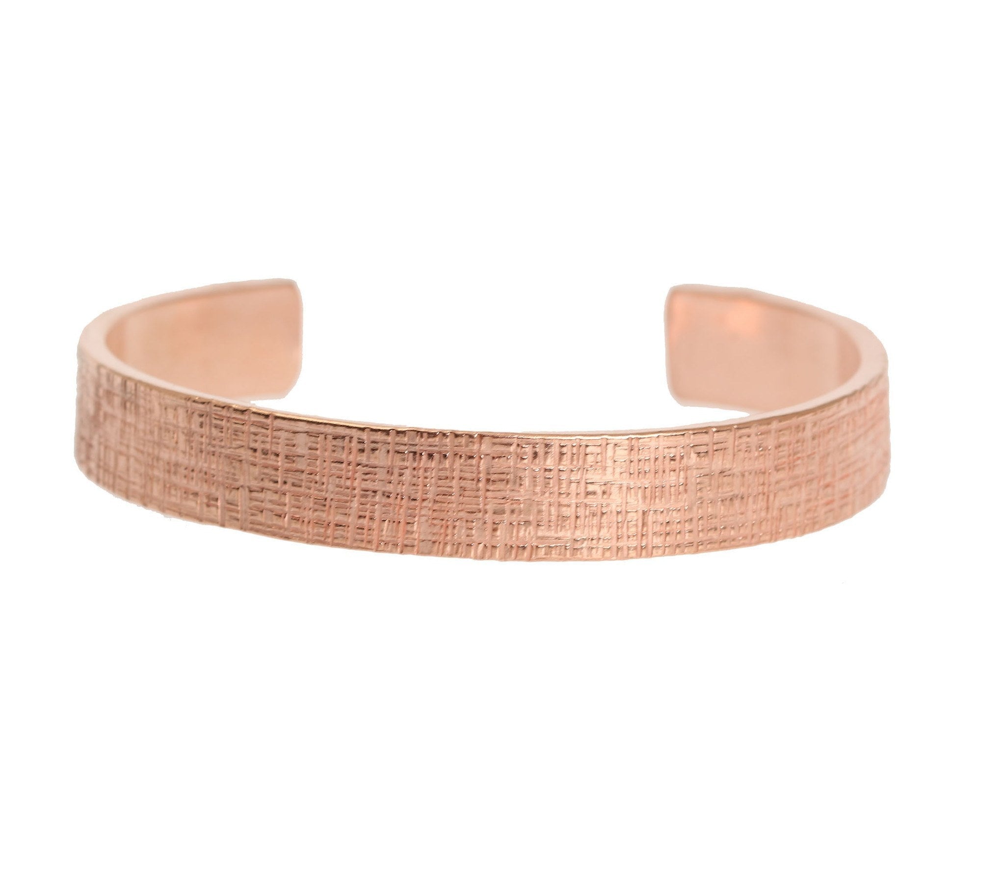 Men's 10mm Wide Linen Copper Cuff Bracelet - Handmade Boho Style Adjustable Wristband for Casual Wear, Gifts & Special Occasions