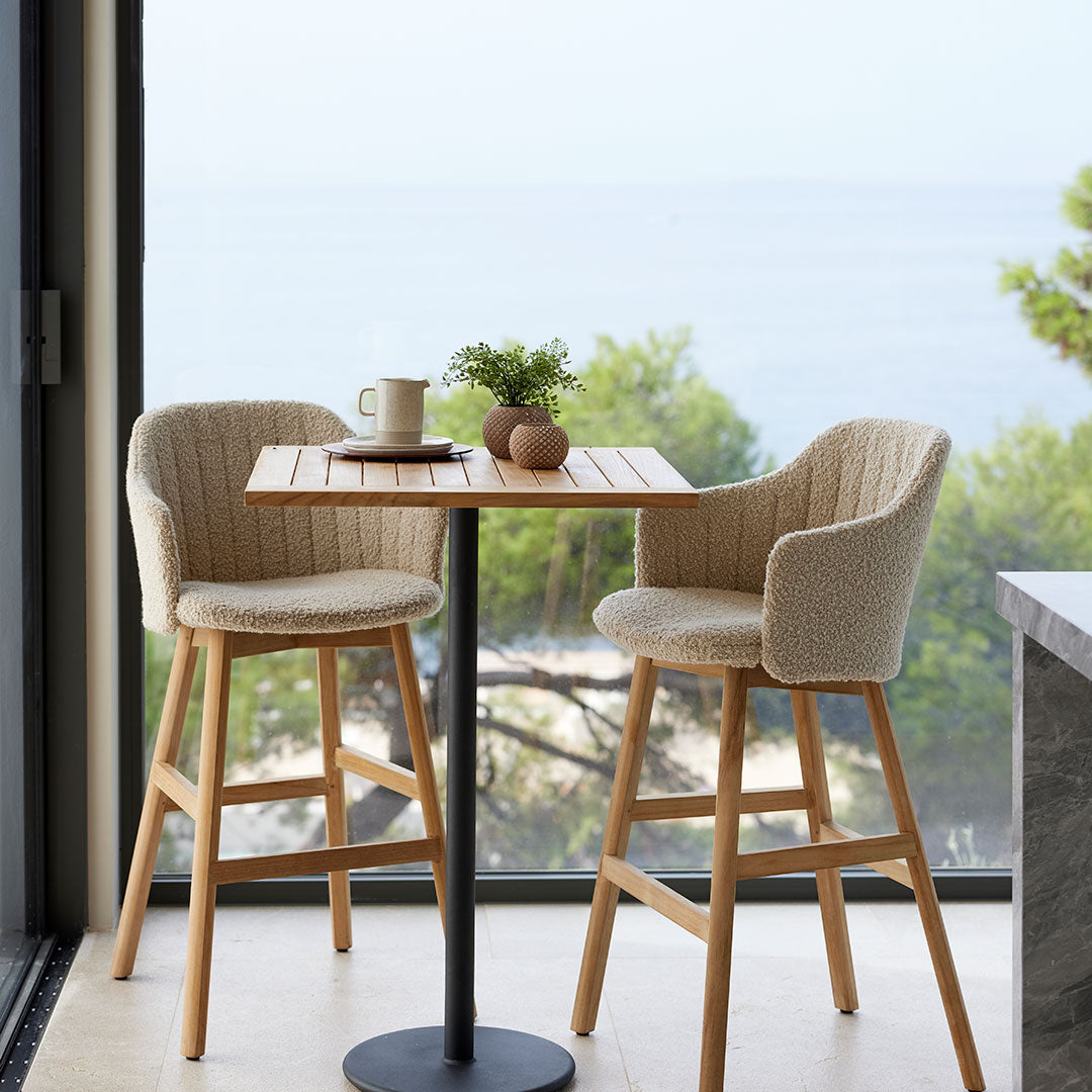 Premium Wooden Counter Stool with Back & Seat Cushion - Comfortable Bar Height Stool for Kitchen Island, Breakfast Nook & Home Bar Decor