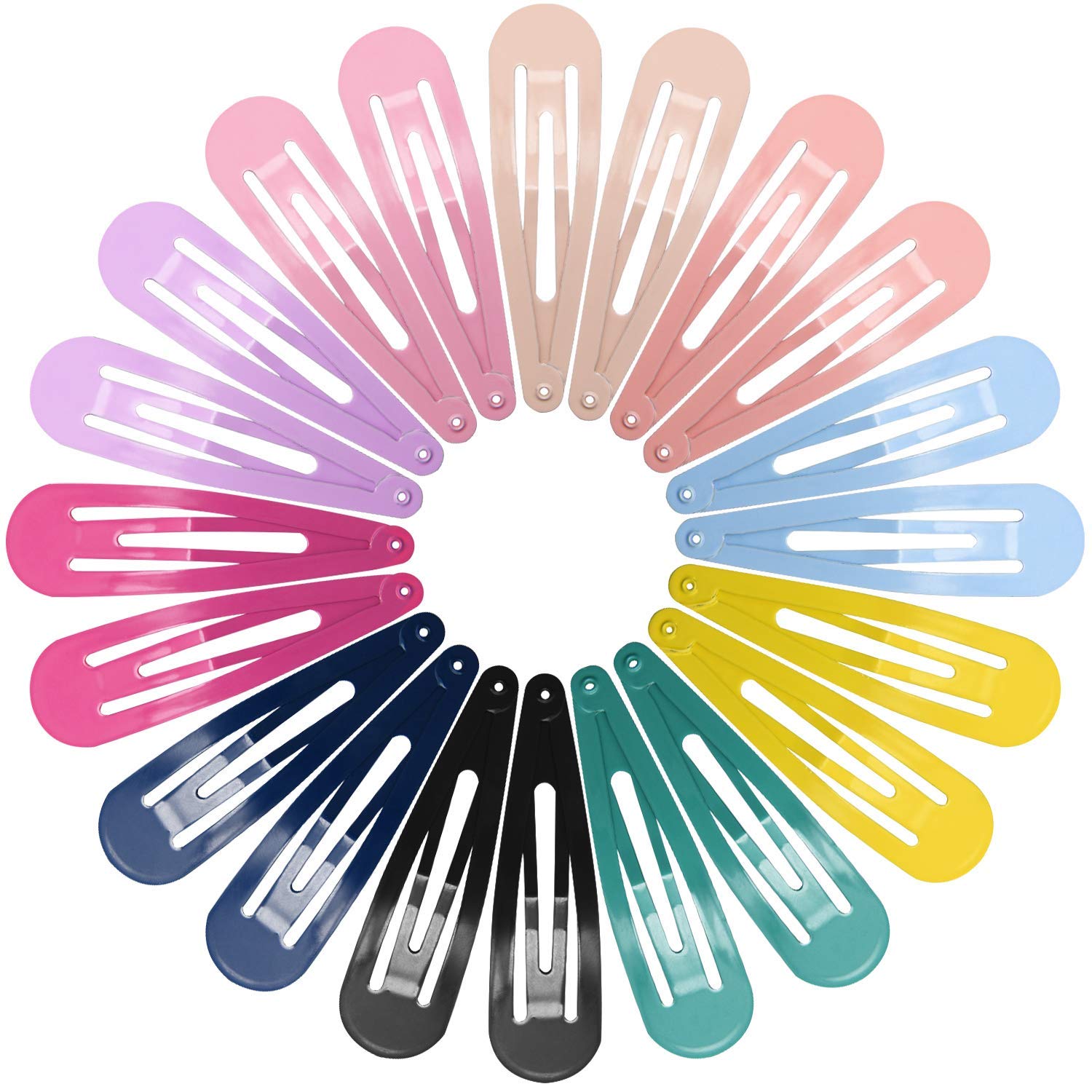 Non-Slip Metal Snap Hair Clips for Women & Girls - 2.8 Inch Long Hair Barrettes for Thick Hair - Mixed Colors (Pack of 20) - Perfect for School, Work, Parties & Everyday Styling