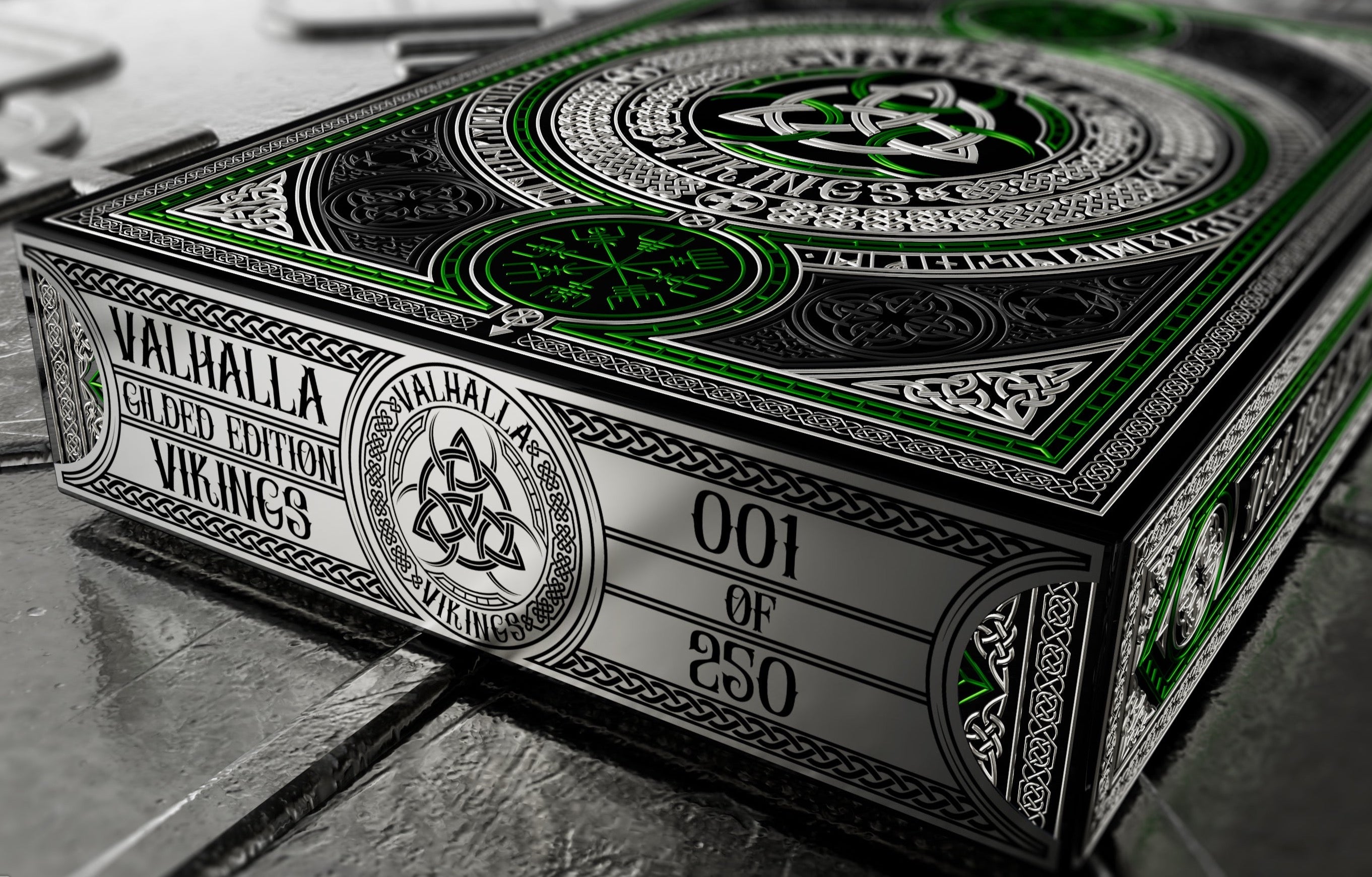 Valhalla Viking Playing Cards - Premium Gilded Emerald Deck for Poker, Magic Tricks & Collectors | Perfect for Game Nights, Gifts & Cardistry