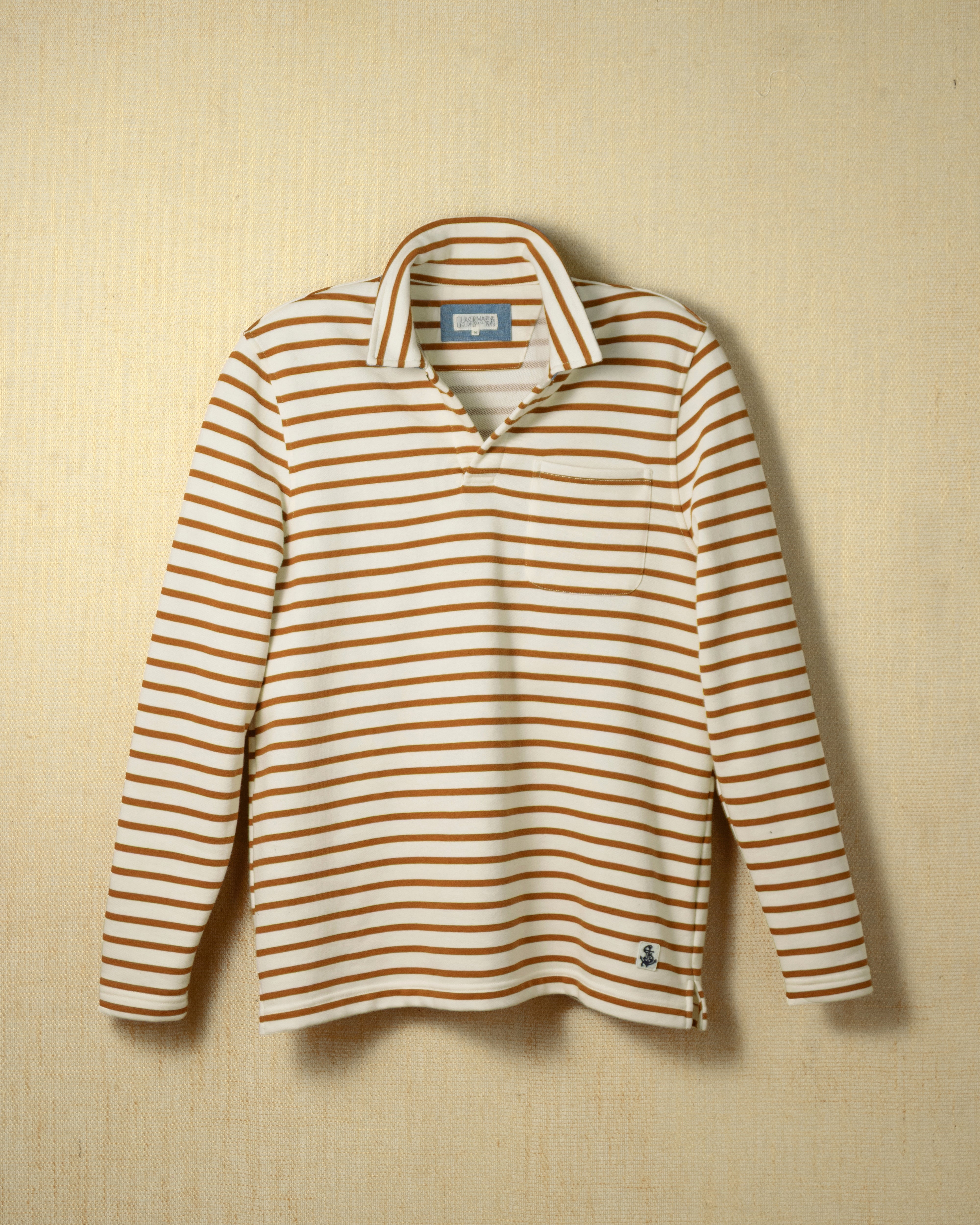 Acadia Polo Shirt for Men - Cream/Acorn Loopback Terry Cotton - Comfortable Casual Wear for Golf, Office & Outdoor Activities
