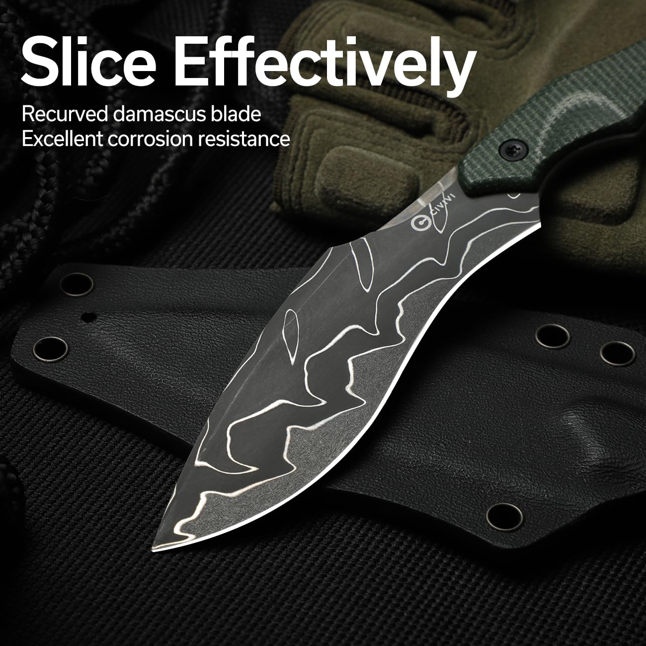 CIVIVI Vaquita II Fixed Blade Knife - EDC Tactical Knife for Outdoor Camping, Hunting & Survival Gear | High Carbon Steel with Sheath