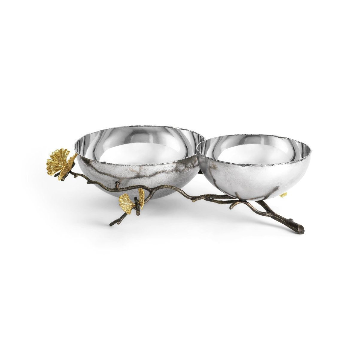 Butterfly Ginkgo Double Bowl - Elegant Ceramic Serving Bowls for Salads, Snacks & Desserts - Perfect for Dinner Parties, Home Decor & Gifts