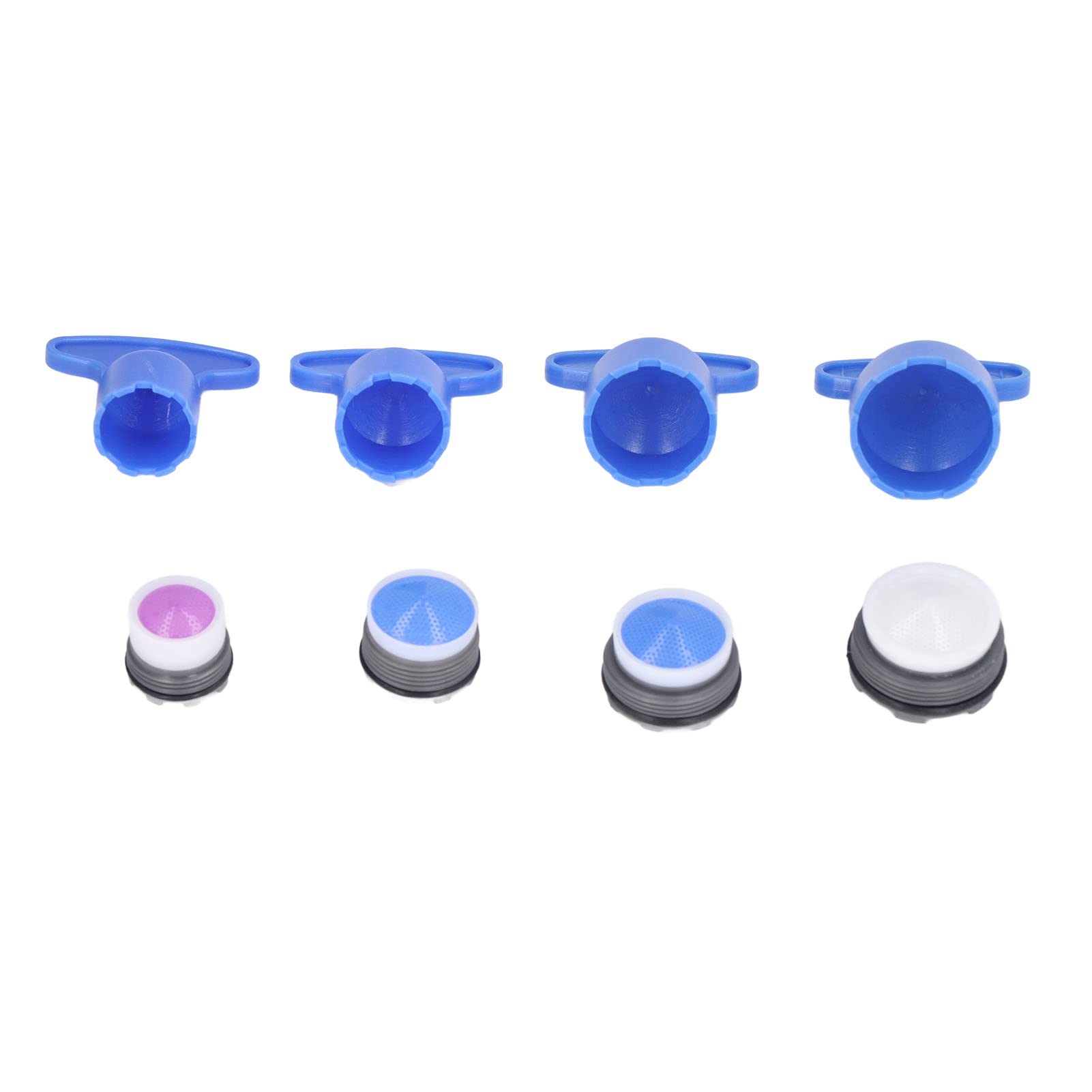 8-Piece Faucet Aerator Set with Wrench - M16.5 M18.5 M21.5 M24.5 Thread Sizes - Universal Replacement for Kitchen & Bathroom Faucets - Improve Water Flow & Save Energy