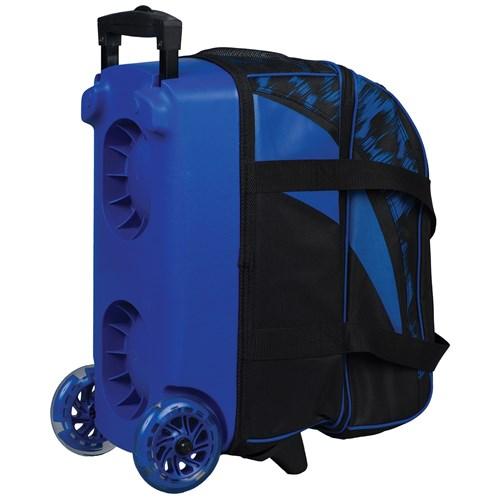 KR Strikeforce Cruiser Scratch Double Roller Navy Bowling Bag - Durable 2-Ball Bowling Bag with Wheels for Easy Transport - Perfect for League Play & Tournaments