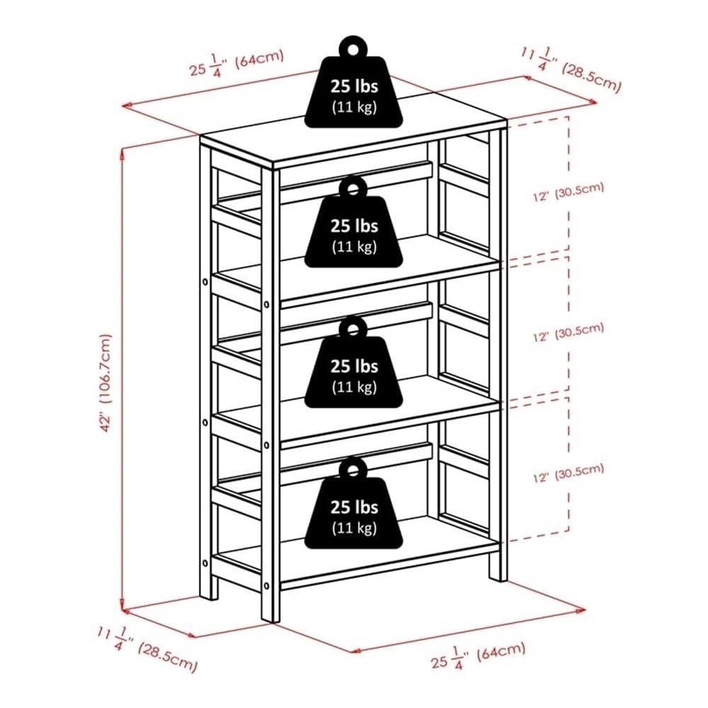 Pemberly Row 3-Section Wide Solid Wood Bookcase Storage Shelf in Espresso - Perfect for Living Room, Office & Home Library Organization